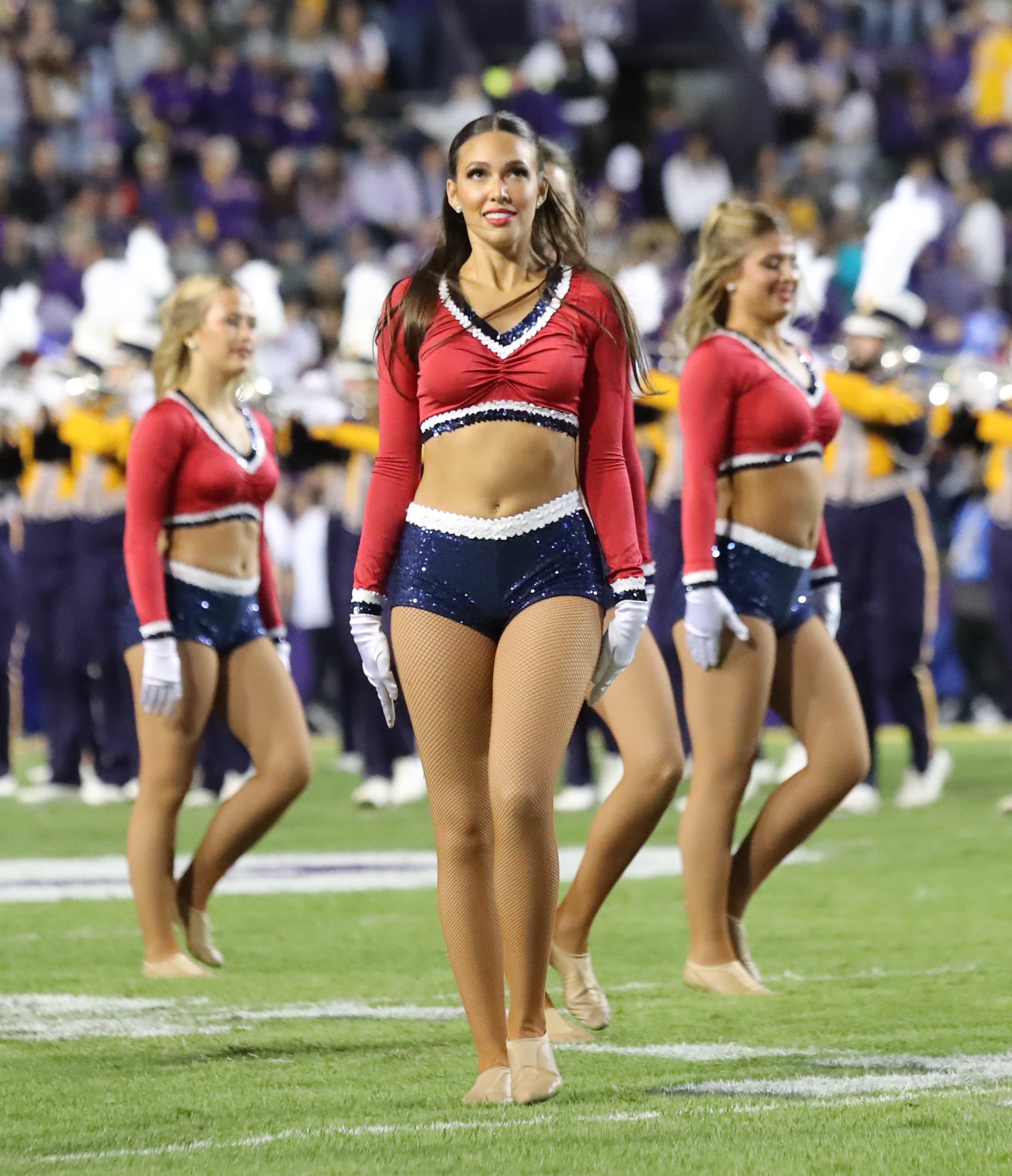 LSU durante un partido de fútbol americano en Tiger Stadium.